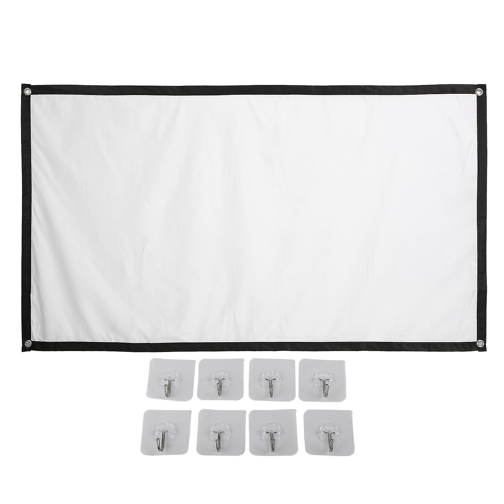 Portable 100 Inch HD Projector Screen - Wrinkle-Resistant & Hooks for Indoor Use