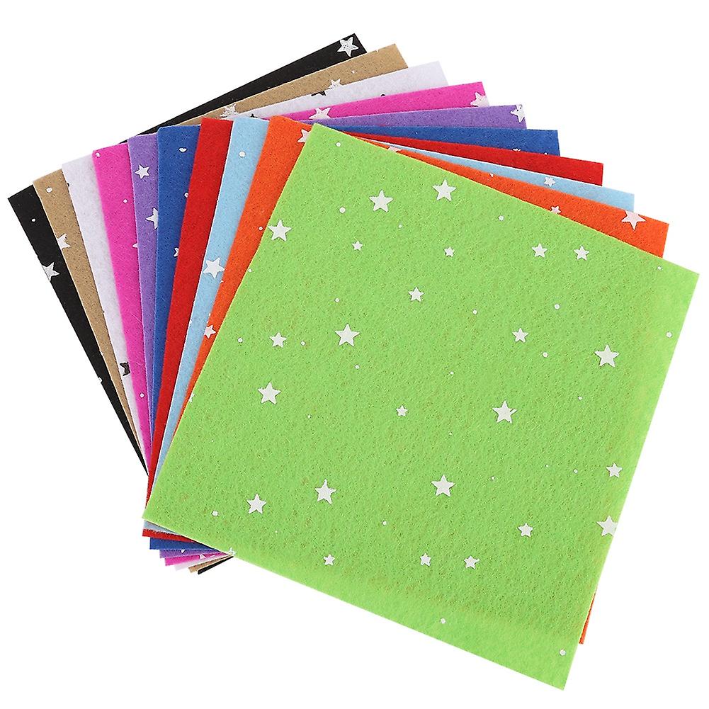 10Pcs Star Pattern Handcraft Non woven Fabric Craft Square Sheet DIY Material (30*30cm)