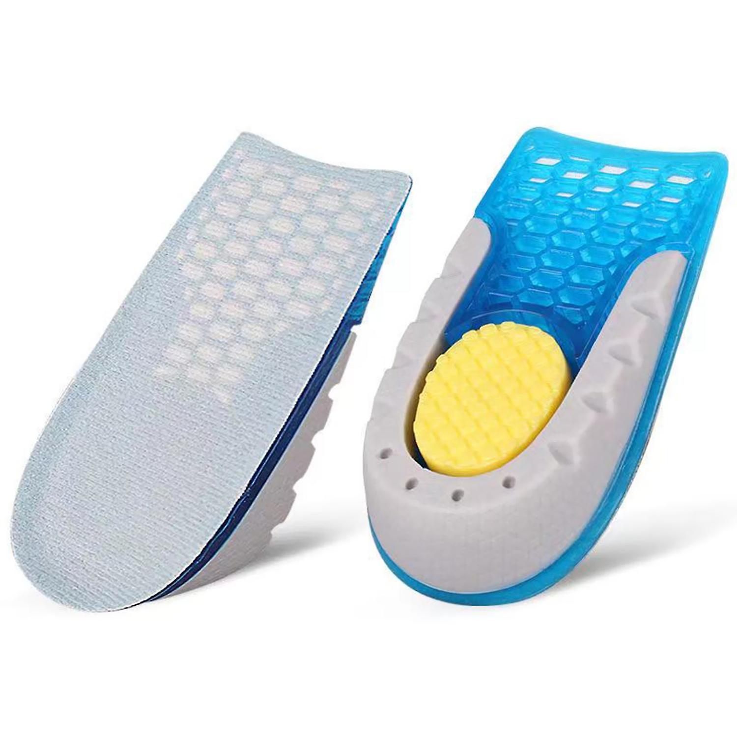 1 Pair Heel Lift Inserts Height Increase Insole Soft Breathable Invisible Design Sillicone Foot Supp