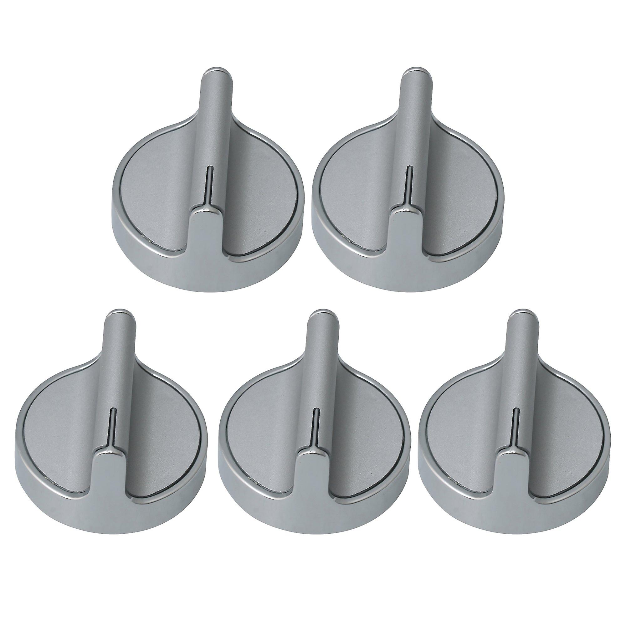 5 x Silver Metal Knob Stove Replacement Accessory W10594481 WPW10594481