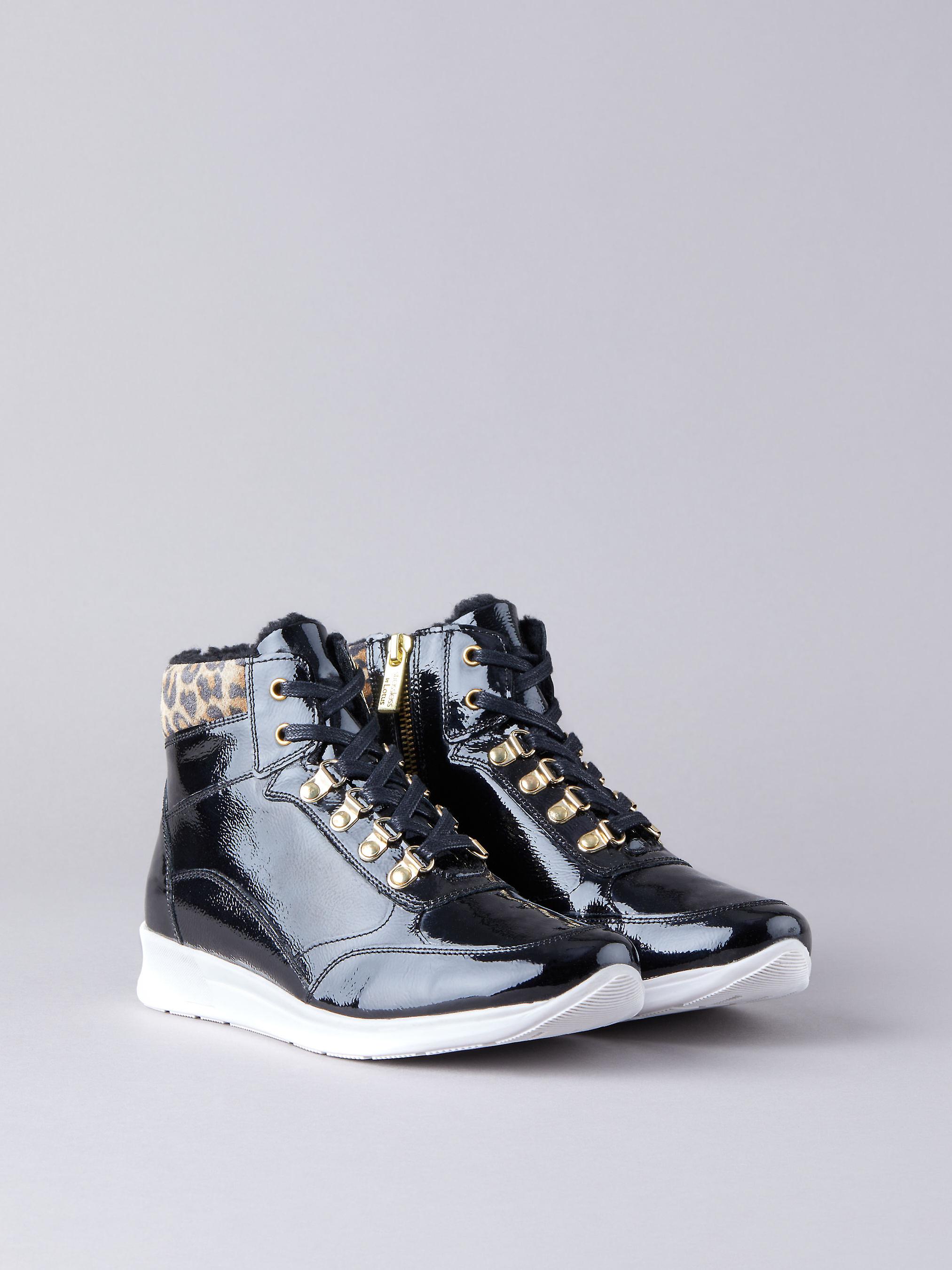 Lotus Saskia High Top Trainers in Black