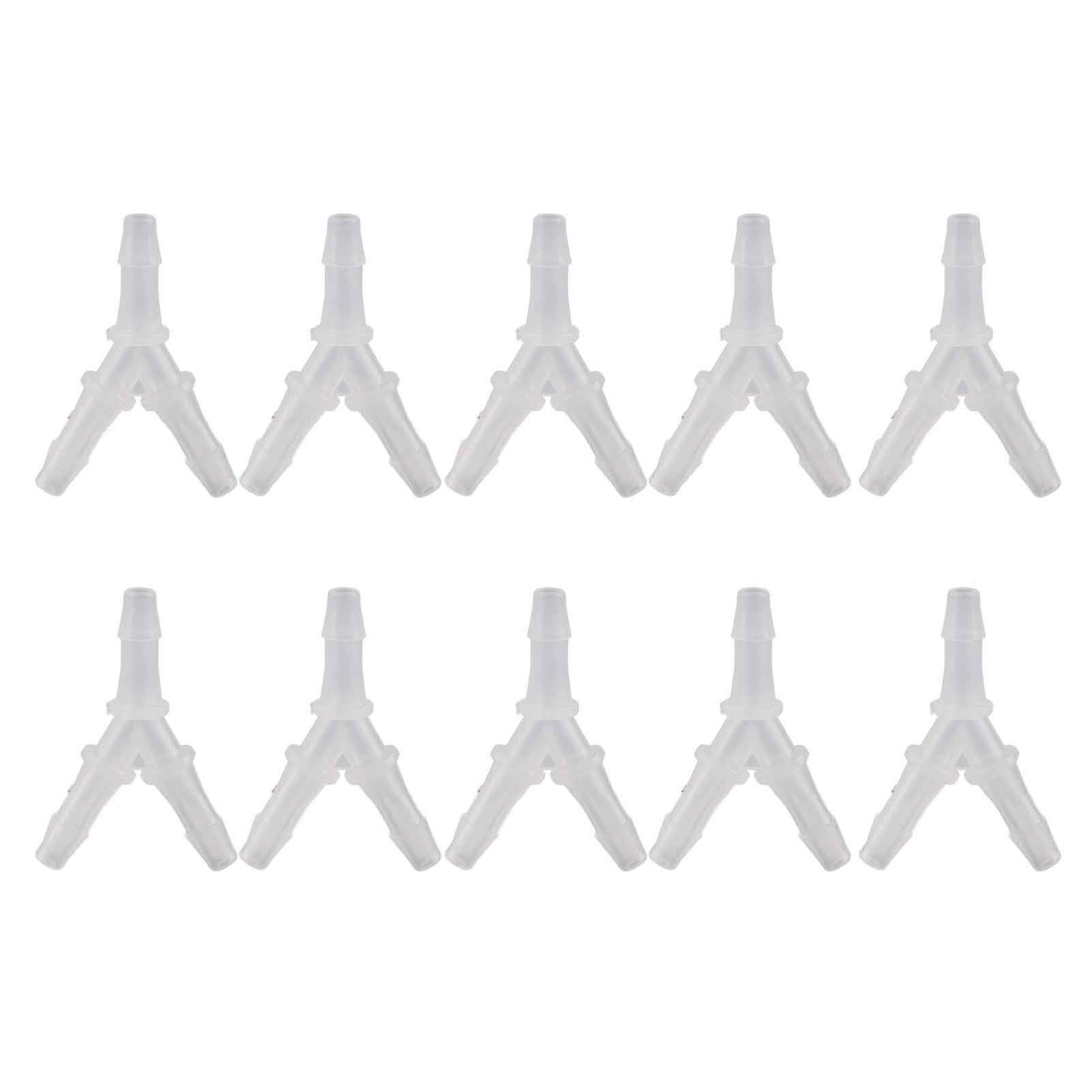 10pcs Aquarium Air Pump Y-Shaped Hose Connector 3 Way Connector (4.8mm)