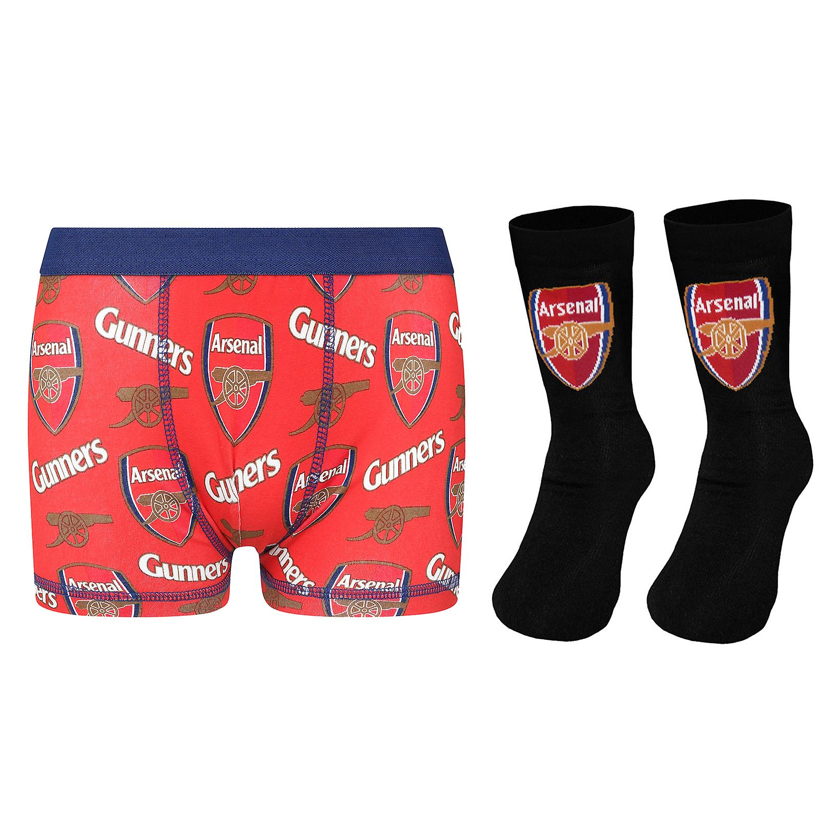 Arsenal FC Boys Socks & Boxer Shorts Set OFFICIAL Football Gift