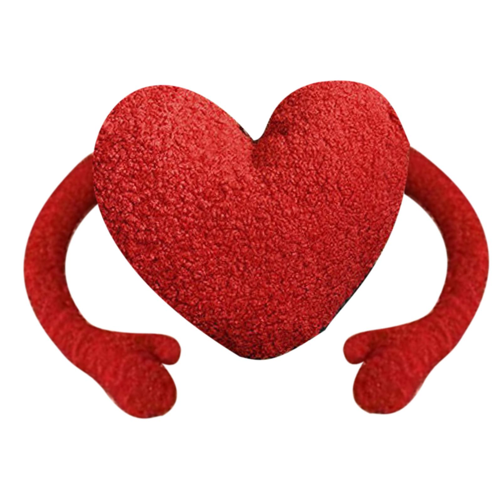 Plush Heart Pillow Cartoon Plush Soft Comfortable Heart Shaped Pillow Toy Decoration for Living Room Bedroom Office Symmetrical On Both Sides