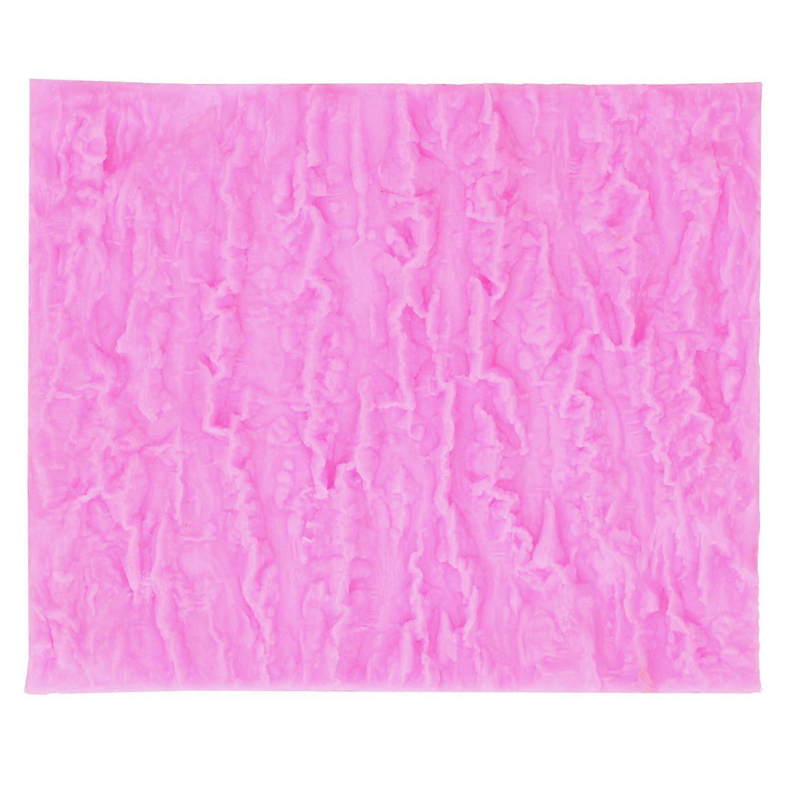 Silicone Mold for Cake Decorating Tree Bark Texture Fondant Lace Imprint Mat Flexible Non-Stick Baking Tool Pink