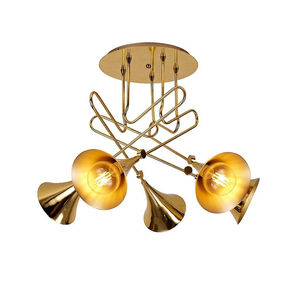 Jazz Ceiling 5 Light E27, Gold