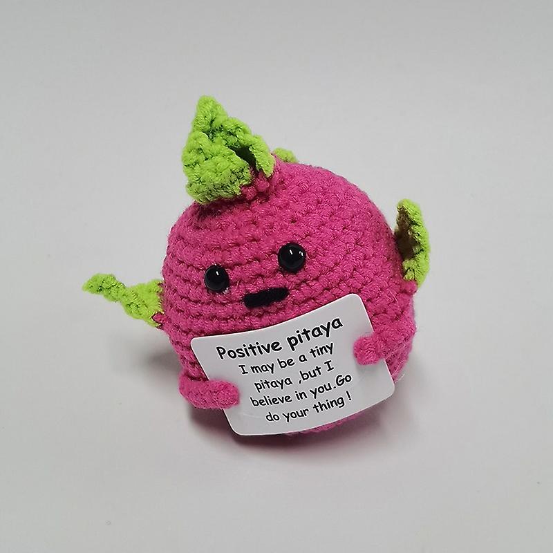 Αστεία κούκλα πλεξίματος με θετική πατάτα και χαριτωμένο μαλλί με πλεκτή κούκλα θετικής κάρτας