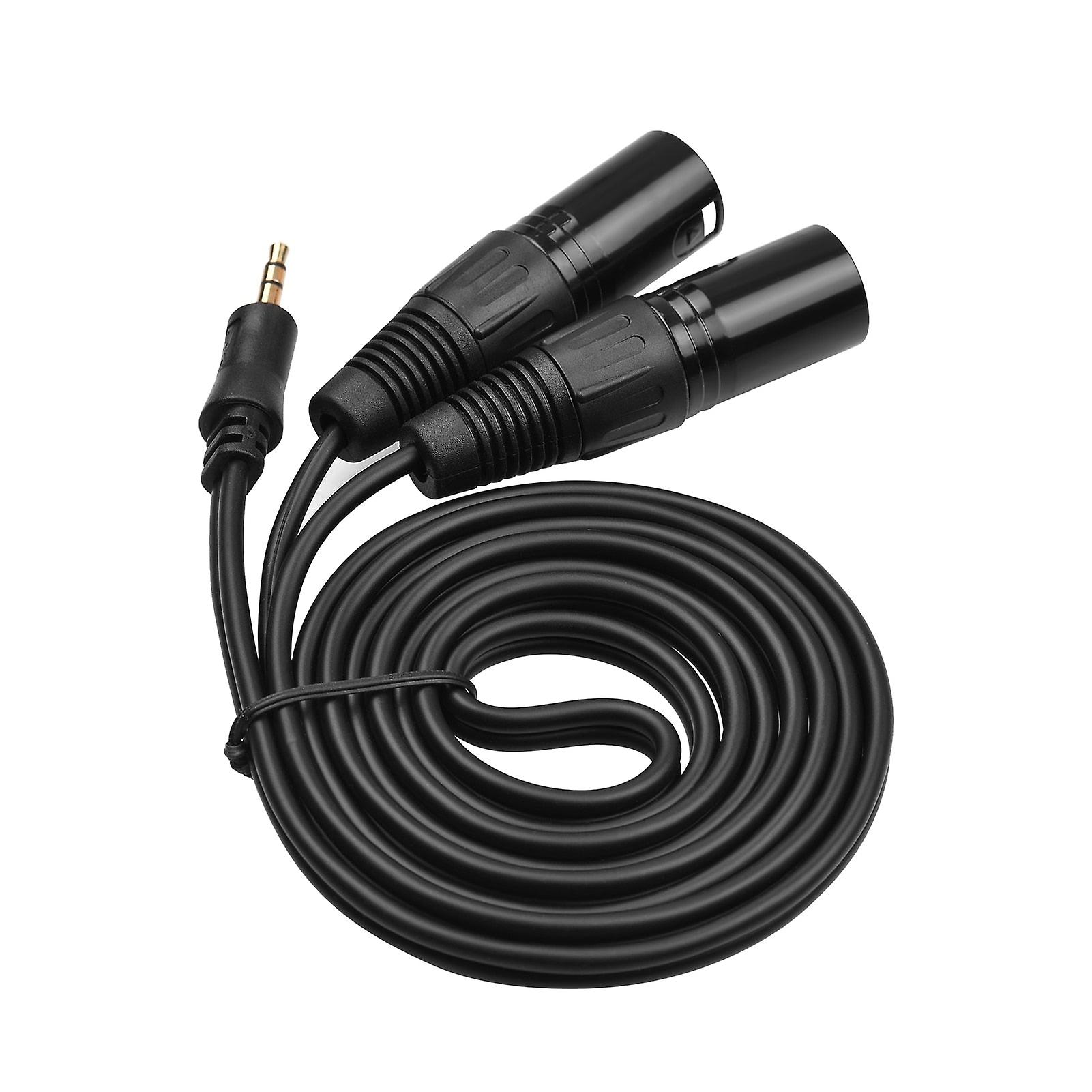 3.5Mm Dual Male/female 1/8 Inch To 3-core Double Xlr 4.9ft Trs Audio Adapter Stereo Microphone Cable