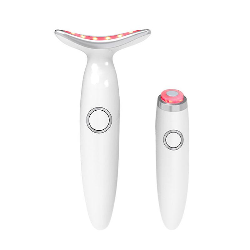 2In1 Heating Therapy Ions Electric Eye Massager Anti-ageing Wrinkle Dark Circle Wrinkle Removal Double Chin Face Lifting Care