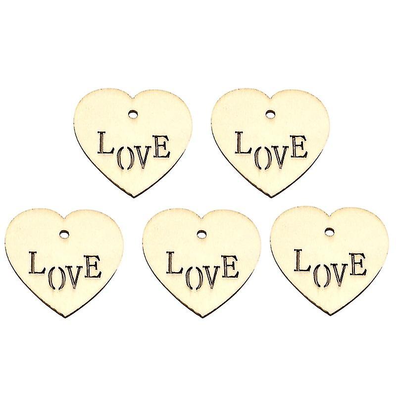 50pcs Heart Shape Love Wood Chip