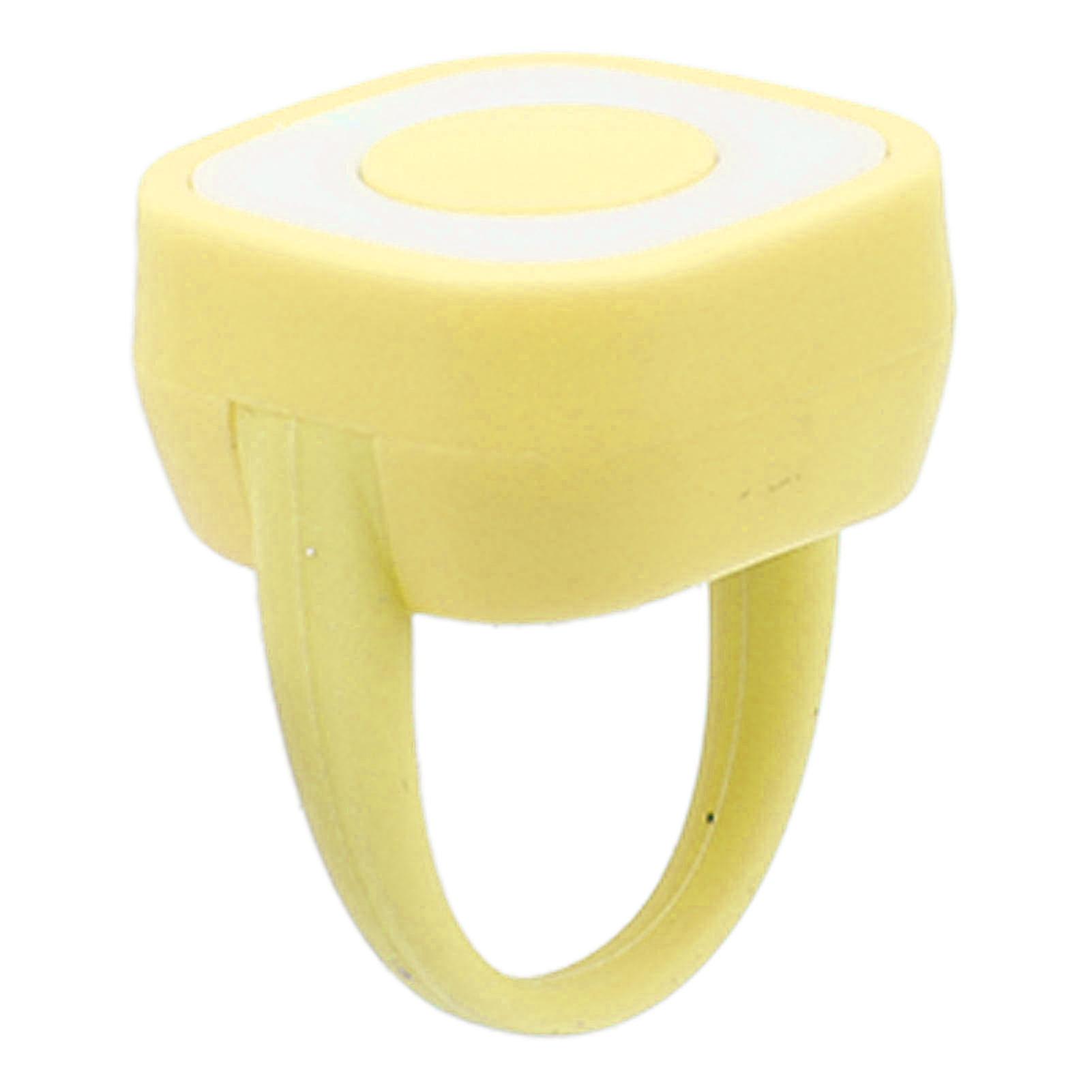Ring Remote Control Rechargeable Fingertip Bluetooth Button Clicker for Camera Shutter Selfie Button Yellow 