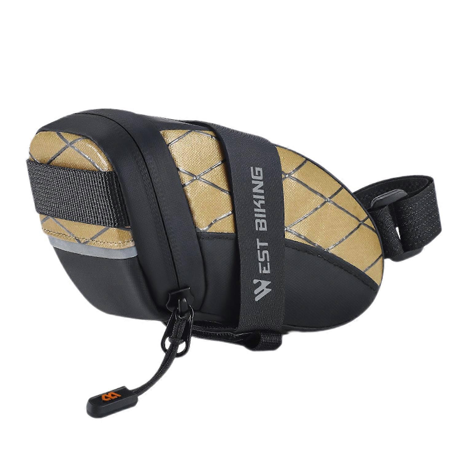 Bicycle Saddle Bag with Fastener Tape Large Capacity Waterproof Reflective Design Portable Compact