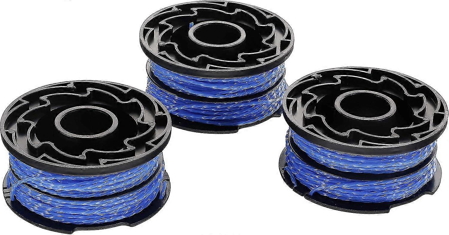 New ModelsLINJOU Pack Replacement Spools for Edger, Reflex Plus Self-Reel Spool, 3 x 12m Nylon Line, 1.5mm Line, A6441X3-XJ Blue