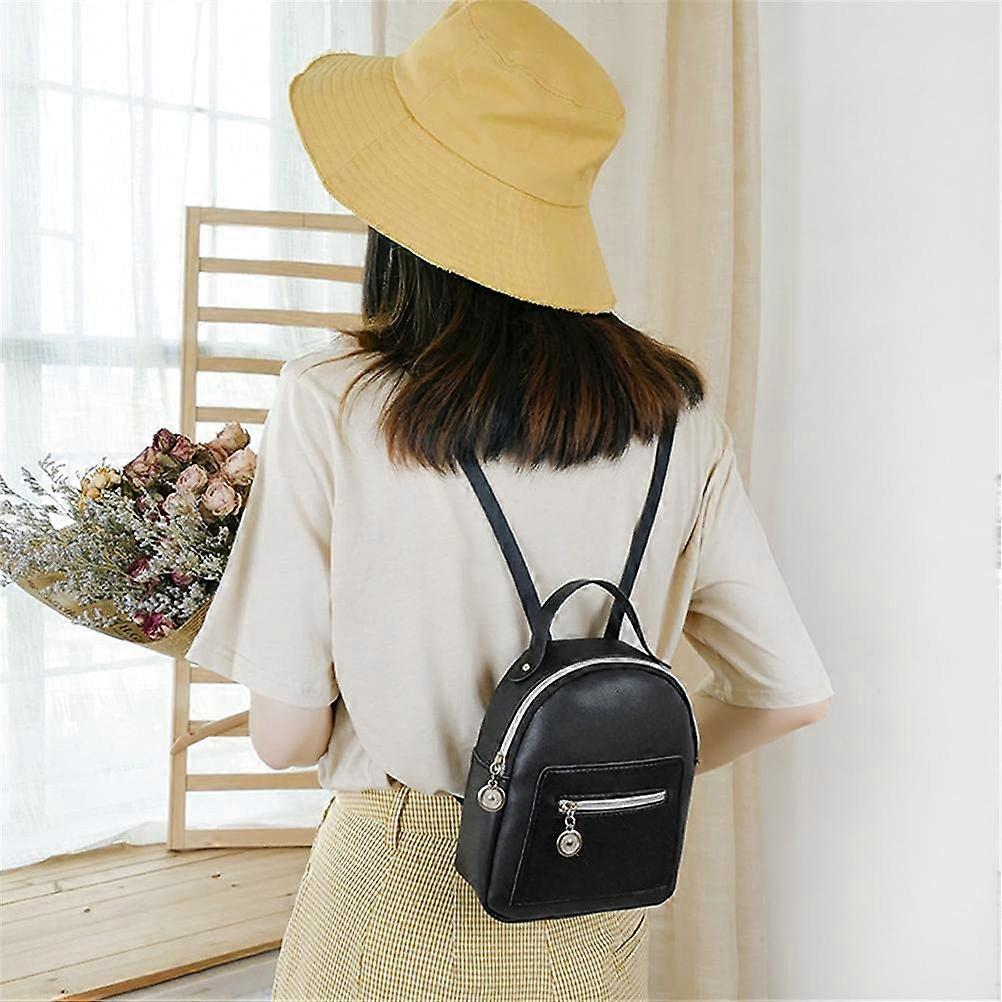 Cute Mini Leather Backpack for Women Cute Casual Daypack Zippered