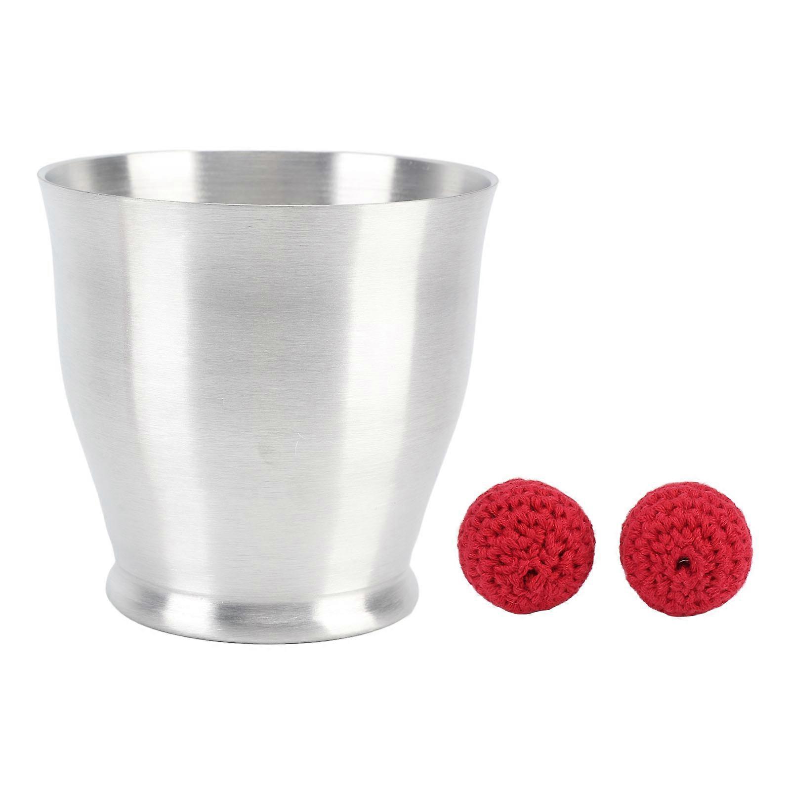 Magnetism Tricks Cup Red Balls Set Endless Fun Aluminum Chop Cup For Stage Performance Props
