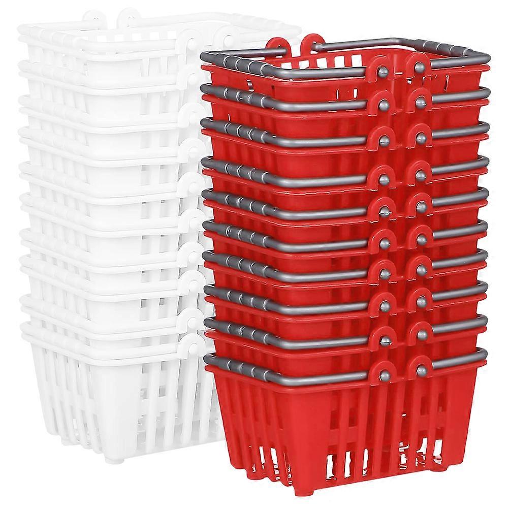 20pcs Mini Shopping Baskets Mini Supermarket Handle Baskets Tiny Retail Shopping Baskets