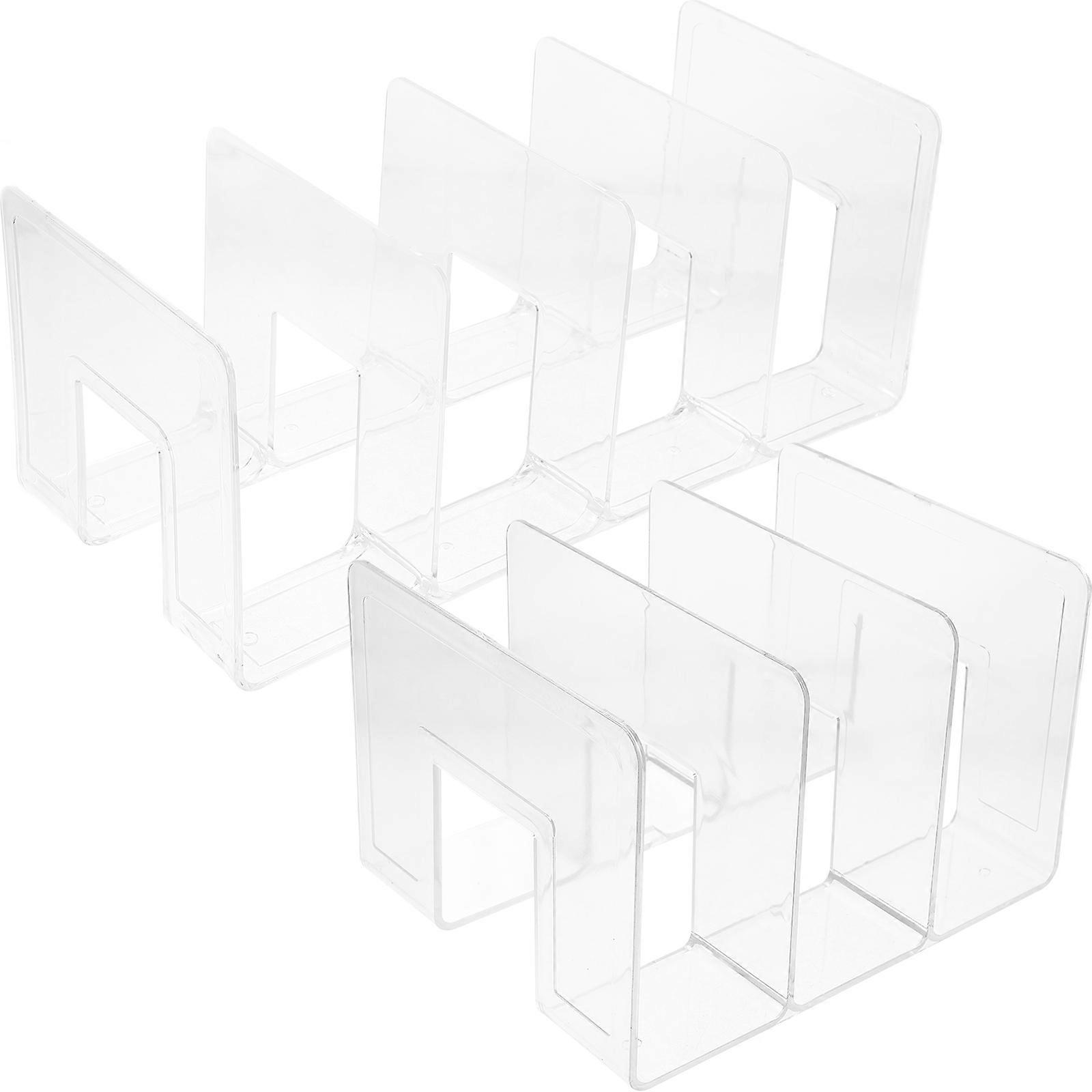 2Pcs Tabletop Book Organizer Document Storage Stand Table Bookend Book Stand Plastic Book Support