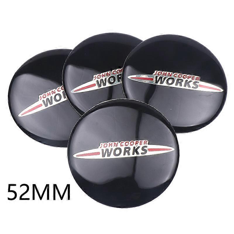 4PCS Auto Decoration 52mm tire Wheel Center Hub Cap Stickers Decals For Mini Cooper S one JCW clubman countryman car-styling JOHX