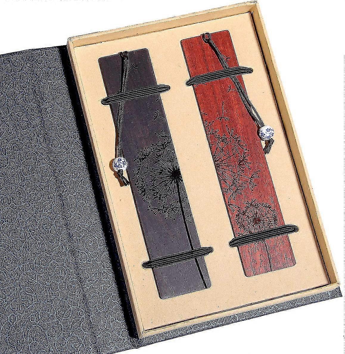 Set Of 2 Natural Wood Bookmarks