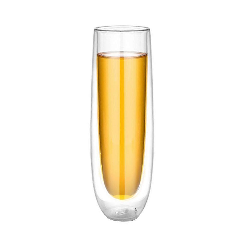 150ml Glass Champagne Flutes Double Walled Easy To Use And Clean Durable Gift