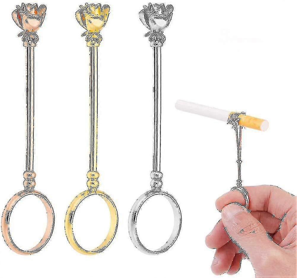 3pcs Cigarette Holder Ring Cigarette Holder For Women Elegant Ring Hands Free Cigarette Finger Ring Keep Protect Your Finger For Men And Women