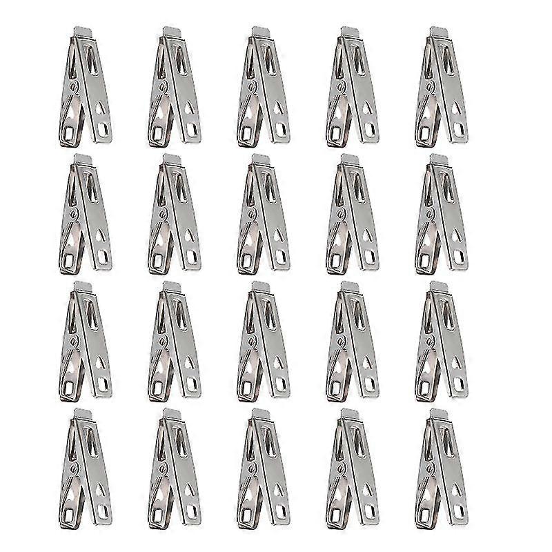 20pcs multi function windproof clothes clips portable stainless steel clamps