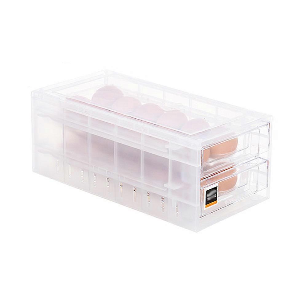 Egg Fortress, BPA Free Egg Container, Refrigerator Egg Storage Container, Durable Egg Organizer, Clear Stackable Egg Tray, Drawer Type Egg Storage