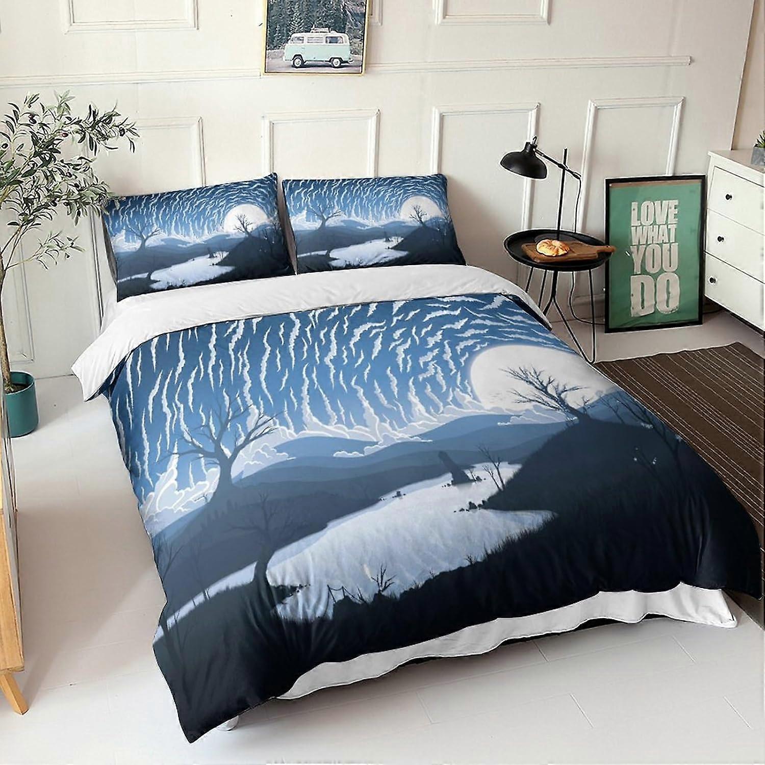 Kerota Un ensemble de housse de couette en microfibre paysage magique D pour adultes et enfants Ense