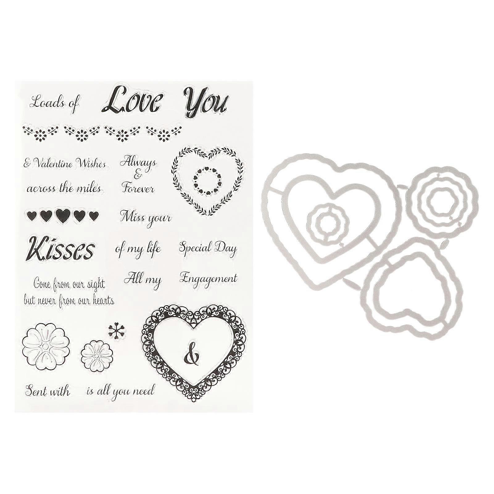 Clear Stamps with Die Mold DIY Combination Recyclable Clear Imprint Card Making Stamps for Scrapbooking