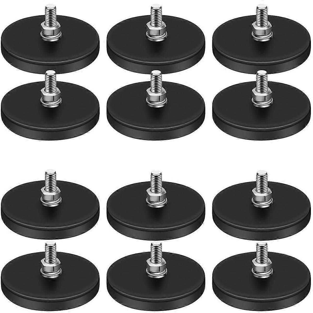 Rubber Coated Magnets,22lbs Neodymium Magnet Base With M6 Threaded Magnet With Bolts And Nuts,stron