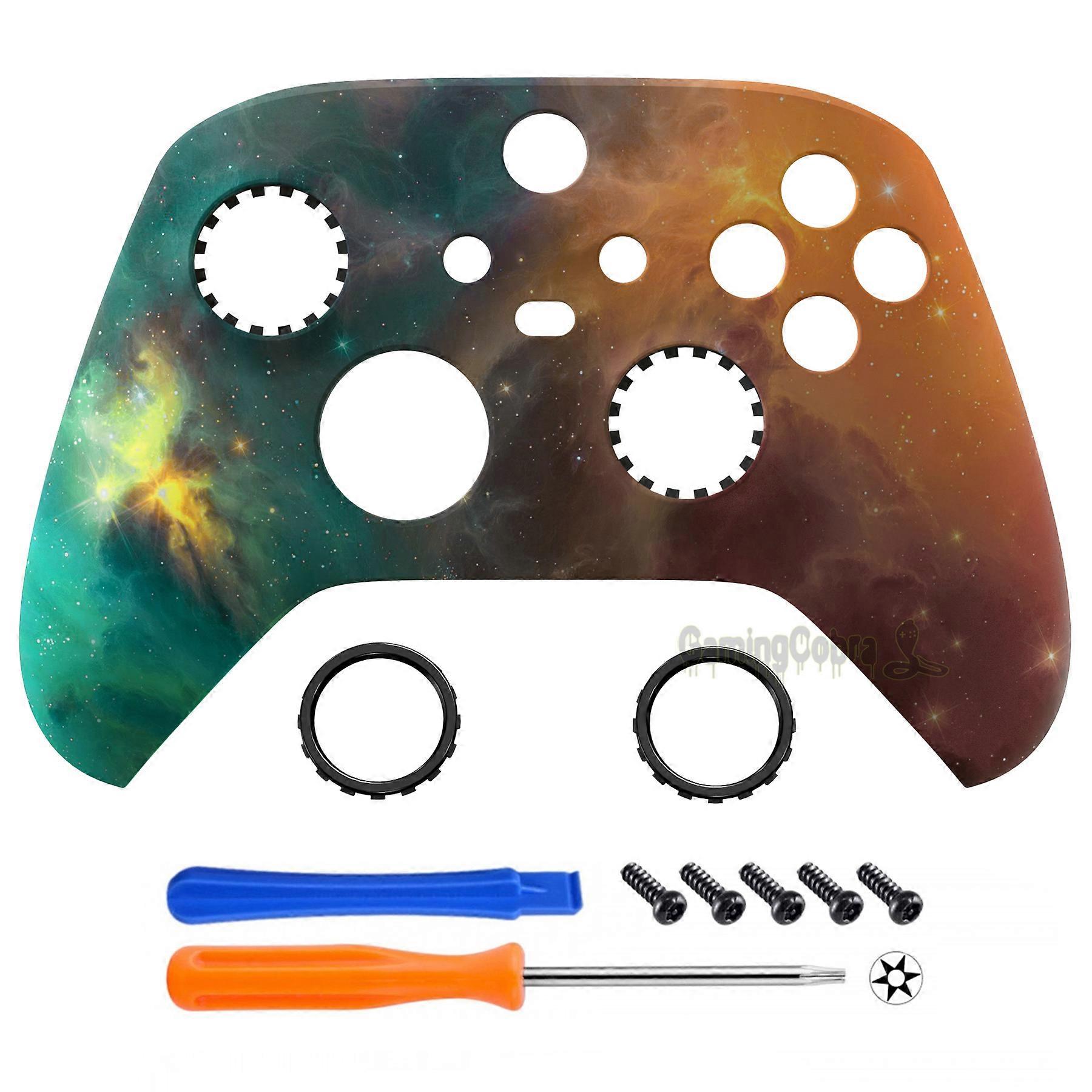 eXtremeRate ASR-Version Frontgehäusegehäuse, benutzerdefinierte Soft-Touch-Abdeckung Frontplatte mit Akzentringen für Xbox Series X/S Controller