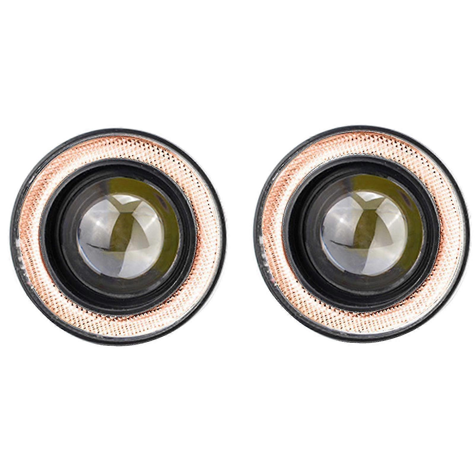 2pcs Fog Lamp Universal Super Bright 3.5 Inch Angel Eyes Led Drl Compatible With Automobile