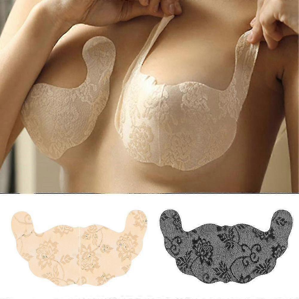 2 Pairs Women Self Adhesive Bra Strapless Invisible Breast Lift Tape Lace Stick Gel U Shape Bra Pads Plus Size Push Up Stickers Betterlifefg