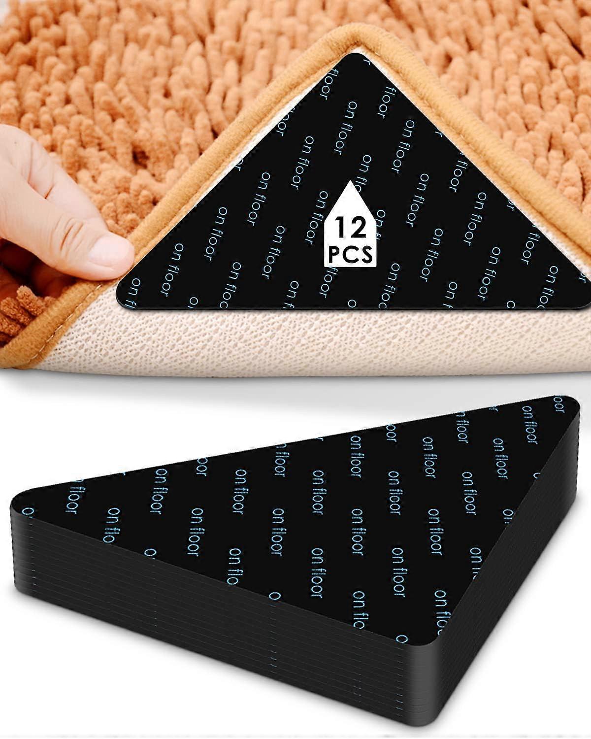 12pcs Carpet Anti-Slip Pad, PU Anti-Slip Mat for Carpet, Washable Carpet Stopper Strong Stickiness Mat for Carpets