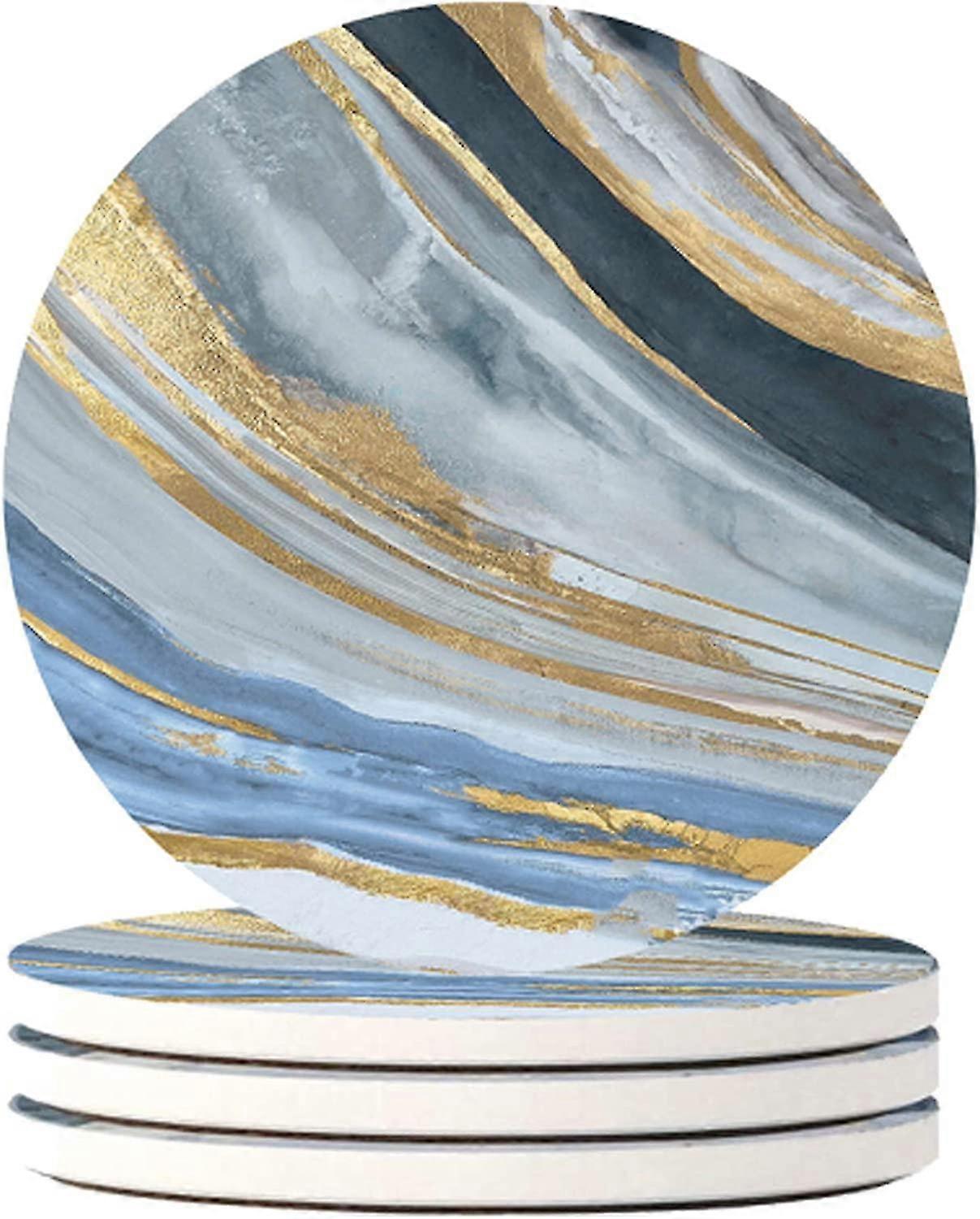 Coasters Set, Ceramic Coasters, Round Cork Coasters, With Cork Base, For Home, Bar