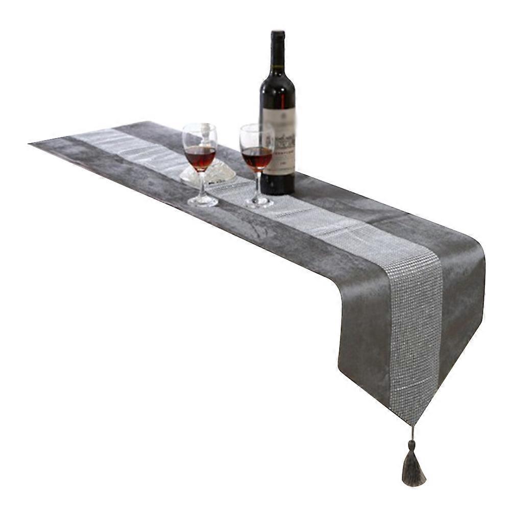 180cm Striped Tablecloth Dining Table Runner Cover Tassel Holiday Meal Decor KAESI