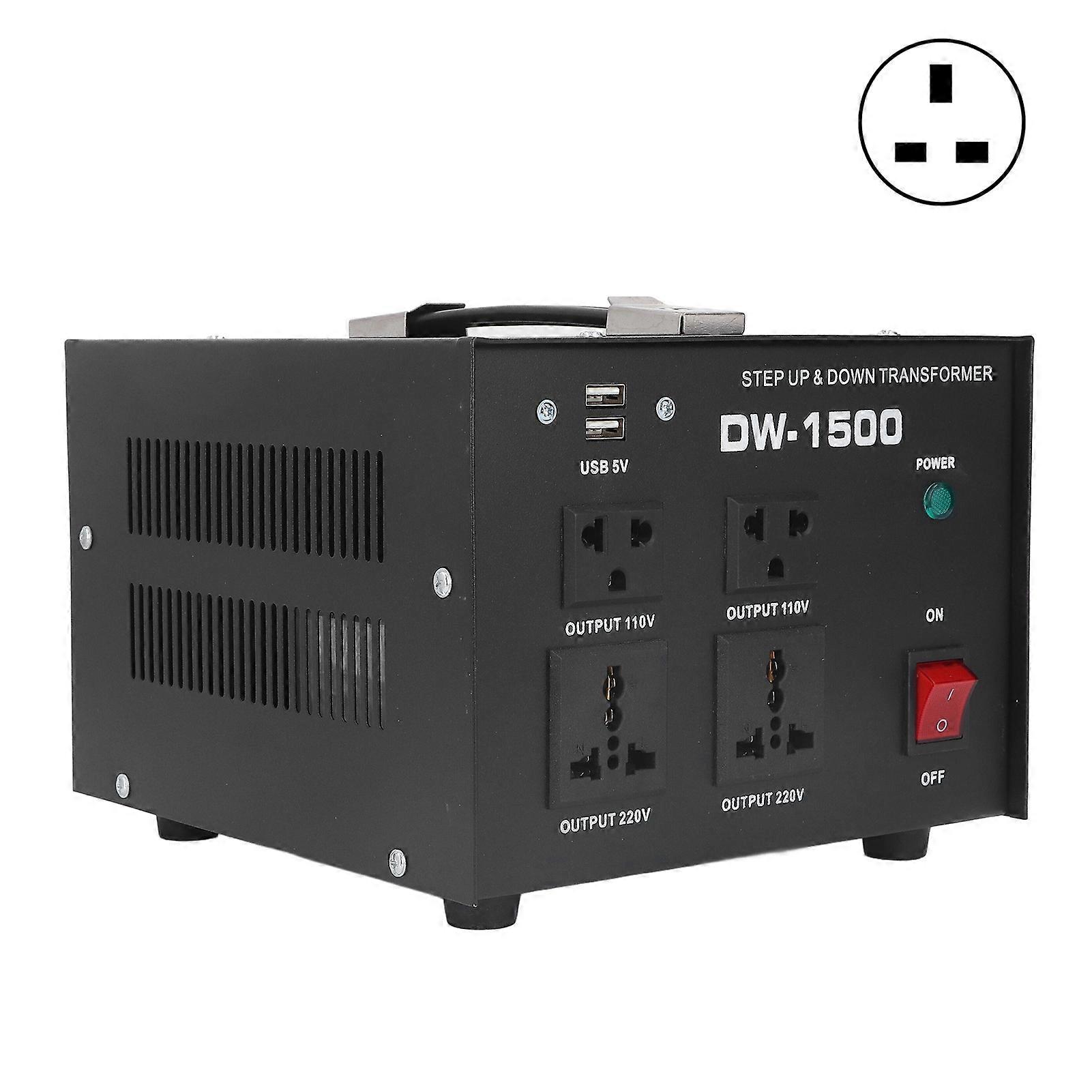 1500W Power Transformer Boost Buck Voltage Converter AC 110?120V 220?240V Input Adjustable UK Plug
