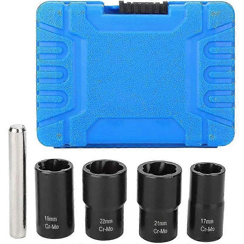 Piece Twist Socket Set, 5 Piece Twist Socket Set Locking Wheel Nut Bolt Stud Extractor Strippers 17mm 19mm 21mm 22mm Socket Wrench & Socket Wrench Set