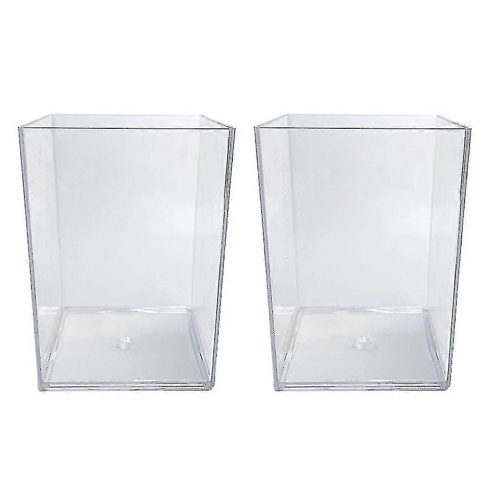 Makeup Brush Holder Lipstick Storage Box Transparent Square Desktop Storage Box