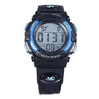 Orologi elettronici digitali 50M Impermeabile PU Strap Orologio sportivo all'aperto multifunzionale per bambini blu