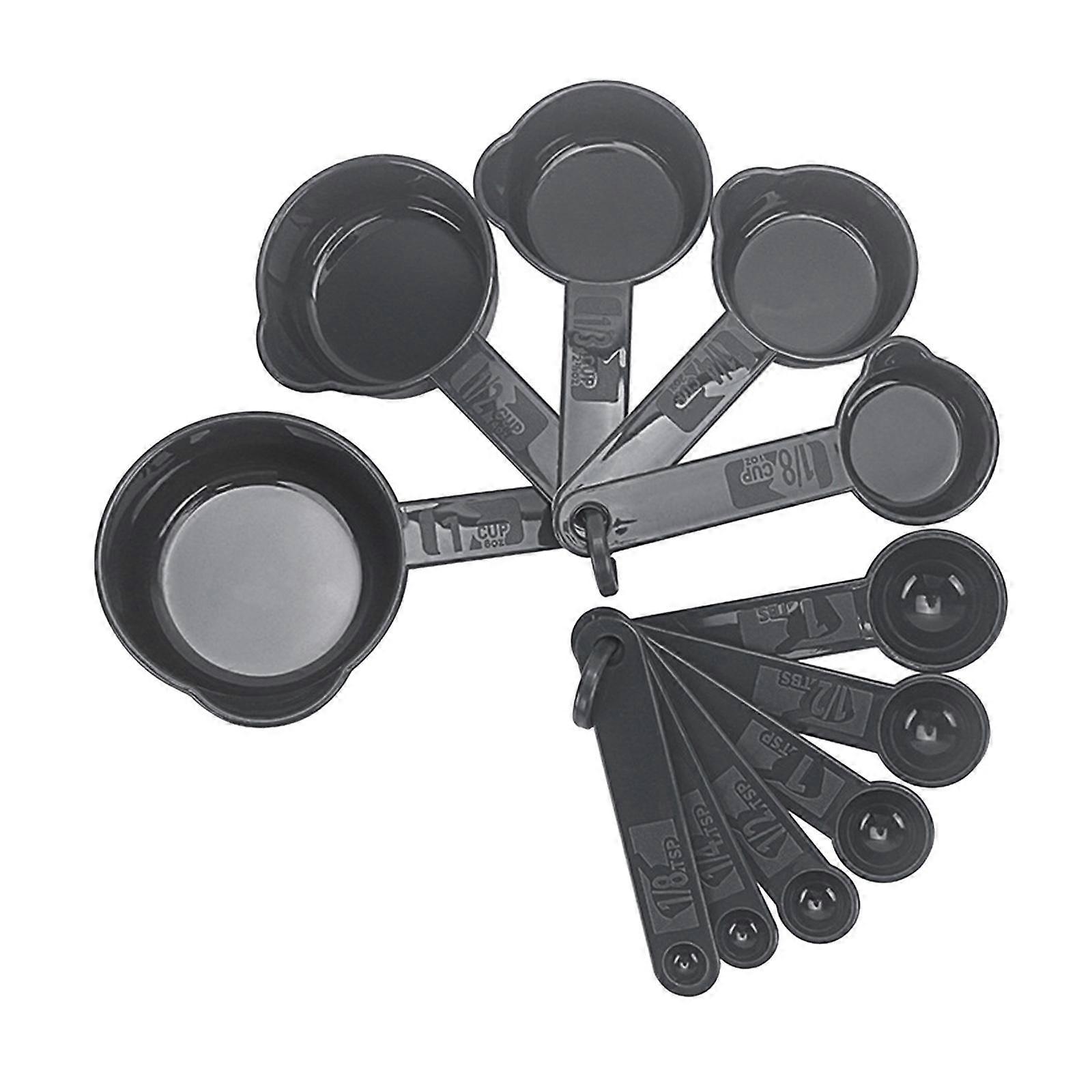 PP Measuring Spoons Cups Set with Scale Metering Spoon for Kitchen Tool Gray