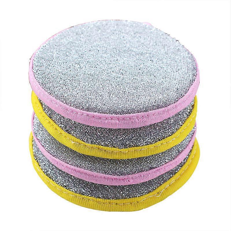 Multi-Purpose Kitchen Double Side Round Dishwashing Sponge Scrubber Rag Dish Pad Cleaner