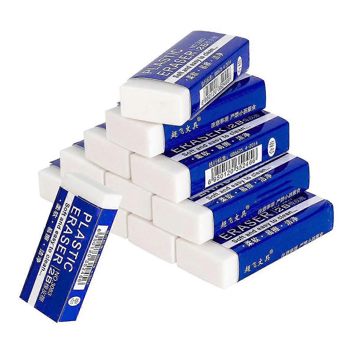 12 חבילת מחקי עיפרון, מחקים לבנים לבית הספר, מחקי אמנות לילדים ציור בתפזורת