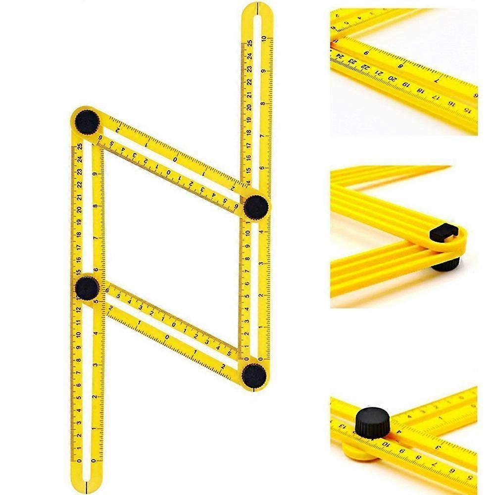 Measurement Tool, Multi-Angle Layout Tools Template Tool Ruler for Builders/Handymen/Crafts/Carpenter Yellow 25CM