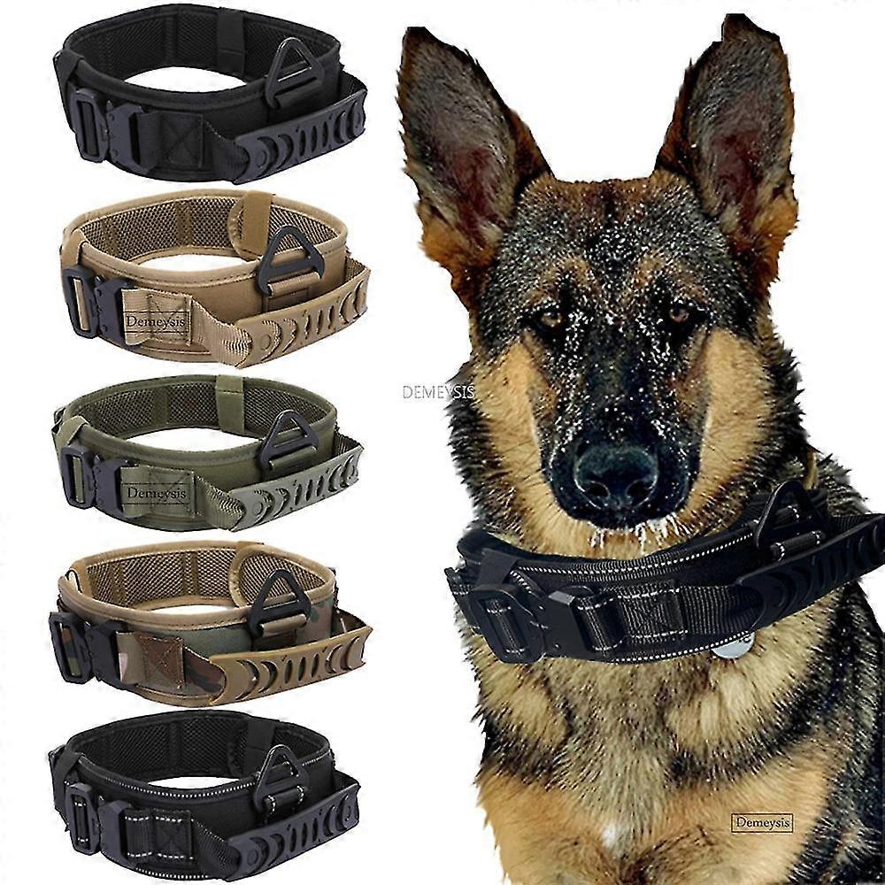 طوق الكلب التكتيكي العسكري نايلون الكلاب الكبيرة طوق التدريب للراعي الألماني