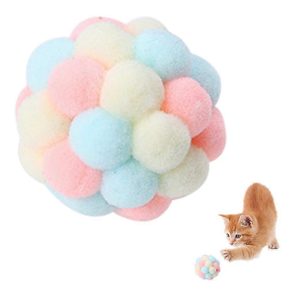 Colourful Cat Ball Handmade Plush Bouncy Ball And Bark Interactive Toy