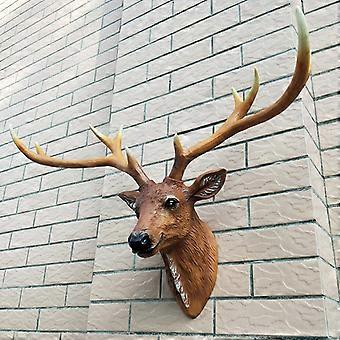 Scultura della testa di cervo, moderna decorazione della parete della testa animale, sculture da parete del design artistico, muro sospeso in resina simulazione for la camera da letto soggiorno