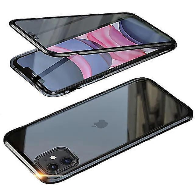 Magnetic Case For Apple Compatible with iPhone 13 12 Mini Pro Max Double Sided Glass 360 Protection Shockproof Magnetic Adsorption Case Clear Case for