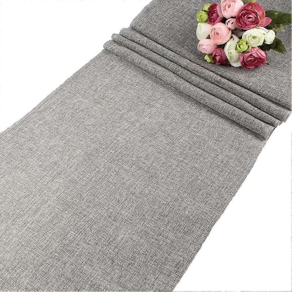 Gray Imitated Linen Table Burlap Table Linens for Home Decor