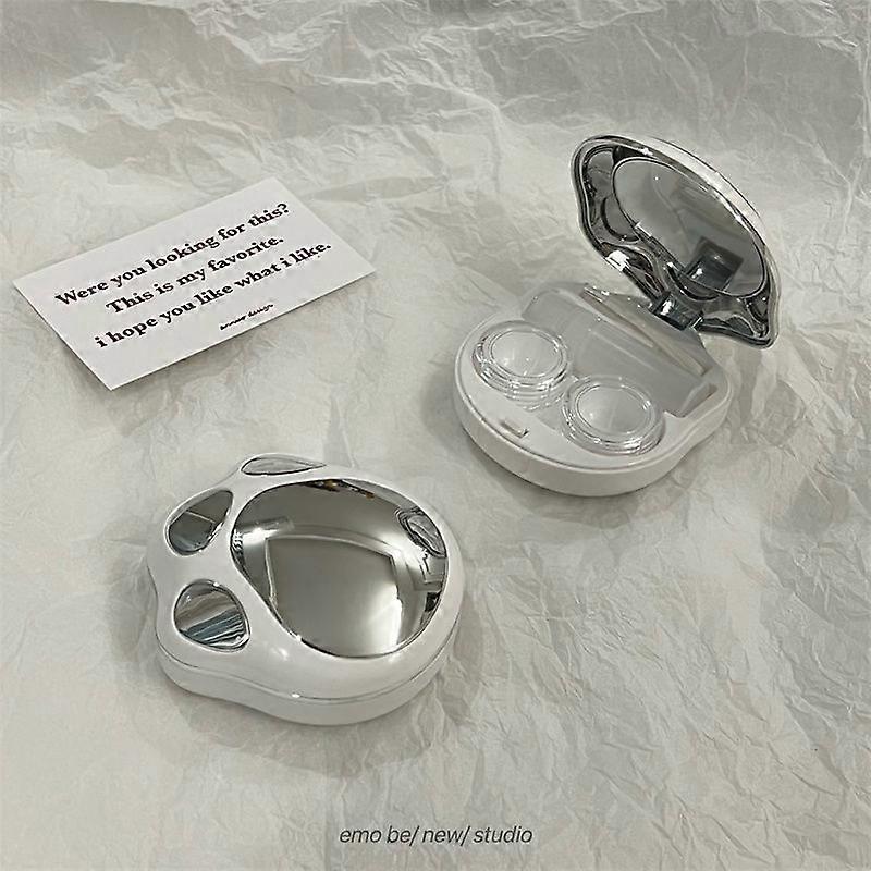 Contact Lens Travel Kit with Cleaner Washer, Portable Contact Box with Mirror Tweezers Remover Tool Solution Bottle for Daily Outdoor (Silver2)
